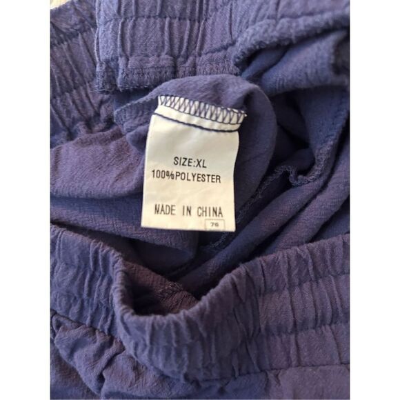 NEW High Waisted Linen look Wide Leg Pants Palazzo Pockets XL - Picture 3 of 3